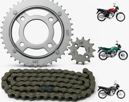 Kit Relação Transmissão Tração Honda Fan 125 2009 Em Diante Aço1045