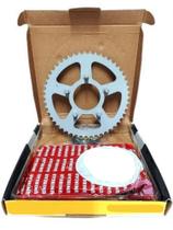 Kit relação transmissão xlr 125 xlr125 1996 a 2003 aço 1045 novo - 0321