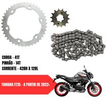 Kit Relação Transmissão Yamaha FZ 15 - 2021 a 2025 - Aço 1045 - Original Yamaha - Envio Imediato