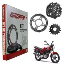 Kit Relação Transmissão Yamaha YBR 125 Todas Yamaha Factor 125 Todas Aço 1045 Original