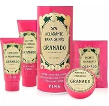 Kit Relaxante Para Pés Pink Granado 4 Itens + Lata Presente