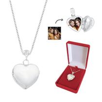 Kit Relicário Prata Legítima 925 + Caixa de Veludo delicados