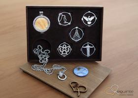 Kit Religioso Escolha com Requinte - Relicário com 7 Moedas - Mandalas Religiosas