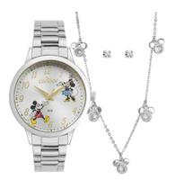 Kit Relogio Adolescente Condor Disney Mickey Minnie Prateado Kit Relogio Adolescente Condor Disney Mickey Minnie Prateado