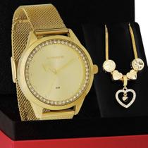 Kit Relógio Analógico Feminino Dourado Lince - LRG4666L KY10C1KX Kit Relógio Analógico Feminino Dourado Lince - LRG4666L KY10C1KX