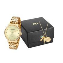 Kit Relógio Boa Sorte Prosperidade Dourado - MONDAINE