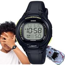 Kit Relógio Casio Infantil Masculino Meninos Digital Resistente Agua 50 Metros Redondo Pequeno Alarme Preto LW-203 + Carro Miniatura Kit Relógio Casio Infantil Masculino Meninos Digital Resistente Agua 50 Metros Redondo Pequeno Alarme Preto LW-203 + Carro Miniatura
