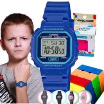 Kit Relógio Casio Infantil Meninas Meninos Digital Resistente Agua Pequeno Alarme Preto LA-20WH + Cubo Magico Kit Relógio Casio Infantil Meninas Meninos Digital Resistente Agua Pequeno Alarme Preto LA-20WH + Cubo Magico