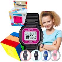 Kit Relógio Casio Infantil Meninas Meninos Digital Resistente Agua Pequeno Alarme Preto LA-20WH + Cubo Magico Kit Relógio Casio Infantil Meninas Meninos Digital Resistente Agua Pequeno Alarme Preto LA-20WH + Cubo Magico