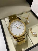 Kit Relógio Champion Elegance Feminino Dourado CN26082X Kit Relógio Champion Elegance Feminino Dourado CN26082X