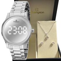 Kit Relógio Champion Feminino CH40115Q Original Colar e Brinco Prateado Presente Digital Kit Relógio Champion Feminino CH40115Q Original Colar e Brinco Prateado Presente Digital
