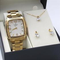 Kit Relógio Champion Feminino CN25412W Colar + Brincos Kit Relógio Champion Feminino CN25412W Colar + Brincos