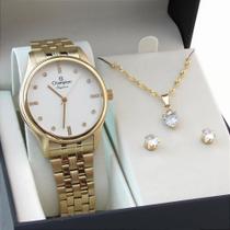 Kit Relógio Champion Feminino CN25841W Colar + Brincos Kit Relógio Champion Feminino CN25841W Colar + Brincos