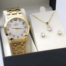 Kit Relógio Champion Feminino CN26537W Colar + Brincos Kit Relógio Champion Feminino CN26537W Colar + Brincos