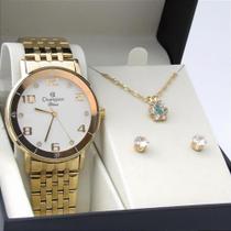 Kit Relógio Champion Feminino CN26671W Colar + Brincos Kit Relógio Champion Feminino CN26671W Colar + Brincos