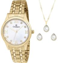 Kit Relógio Champion Feminino com Colar e brincos CN24164W