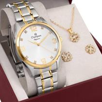 Kit Relógio Champion Feminino Com Colar E Brincos Cn25663N