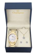 Kit Relógio Champion Passion Feminino CN28866B com Colar e Brincos