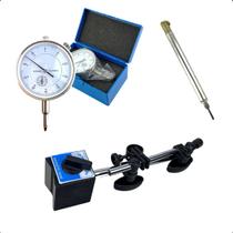 Kit Relógio Comparador Com Base Magnetica E Haste Pms M10