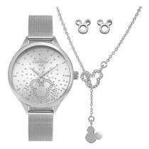 Kit Relógio Condor Disney Mickey Feminino CO2036MZN/K4K Prata