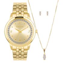 Kit Relógio Condor Feminino Brilho Dourado - CO2035NUD/K4X