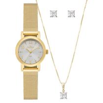 Kit Relógio Condor Feminino Mini Dourado - CO2035NWQ/K4K