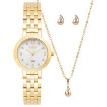 Kit relógio Condor Feminino Mini Dourado - CO2035NWZ/K4K