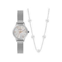 Kit Relógio +Cordão Condor Mini Prata Feminino Co2035Nht/K4K Kit Relógio +Cordão Condor Mini Prata Feminino Co2035Nht/K4K