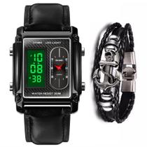 Kit Relógio Digital Analógico Masculino Skmei E Bracelete Kit Relógio Digital Analógico Masculino Skmei E Bracelete