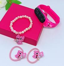 Kit Relógio Digital Led Menina Bracelete Disney Lilo Angel e Stitch + Acessórios de Cabelo Infantil Parzinho Xuxinhas Kit Relógio Digital Led Menina Bracelete Disney Lilo Angel e Stitch + Acessórios de Cabelo Infantil Parzinho Xuxinhas