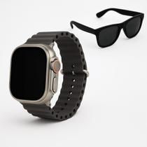 Kit Relógio Digital Smartwatch com Óculos de Sol Preto Esportivo Kit Relógio Digital Smartwatch com Óculos de Sol Preto Esportivo