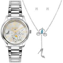 Kit Relógio Disney CONDOR Feminino Prata CO2035NNB/K4K