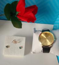 Kit relogio e cj brincos