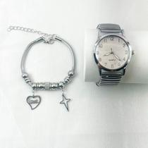 Kit relógio e pulseira conjunto