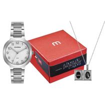 Kit Relógio + Escapulário Mondaine Prata Feminino 32904L0MKNE2K1 Kit Relógio + Escapulário Mondaine Prata Feminino 32904L0MKNE2K1