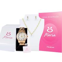 kit relógio feminino analógico numérico moda envio 24h