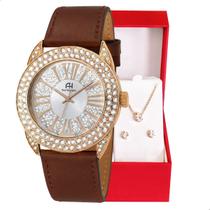 Kit Relógio Feminino Champion Ana Hickmann Analógico Couro Branco AH28240Z Cristais Kit Relógio Feminino Champion Ana Hickmann Analógico Couro Branco AH28240Z Cristais