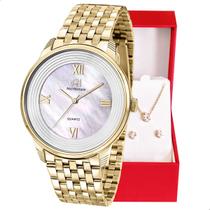 Kit Relógio Feminino Champion Ana Hickmann Analógico Dourado AH28919H A Prova D'Água Kit Relógio Feminino Champion Ana Hickmann Analógico Dourado AH28919H A Prova D'Água