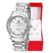 Kit Relógio Feminino Champion Ana Hickmann Analógico Prata AH28713Q Cristais Kit Relógio Feminino Champion Ana Hickmann Analógico Prata AH28713Q Cristais