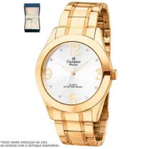 Kit Relógio Feminino Champion Dourado CH24268D