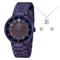 Kit Relógio Feminino Champion Kit Presentes CN26395I Roxo