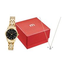 Kit Relógio Feminino Clássico Dourado + Brinde