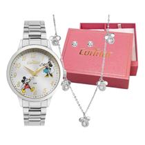 Kit Relógio Feminino Condor Mickey e Minnie Prata 50m CO2035NVX/K4K