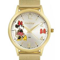 Kit Relógio Feminino Disney Condor Dourado Co2035Ngr/Ki4K