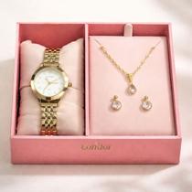Kit Relógio feminino dourado 23mm CO2035NPO/K4X Condor