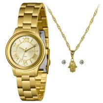 Kit Relógio Feminino Lince Dourado LRGH206L34 K08WC3KX Kit Relógio Feminino Lince Dourado LRGH206L34 K08WC3KX