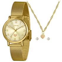 Kit Relógio Feminino Lince Dourado LRGM050L34 K0HBC2KX
