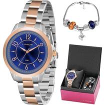 Kit Relógio Feminino Lince LRT4504L KU53 - Prata/Rosê