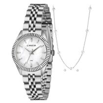 Kit Relógio Feminino Lince Quartz com Semi Joias LRMM064L32 K0K6B1 Prata Kit Relógio Feminino Lince Quartz com Semi Joias LRMM064L32 K0K6B1 Prata