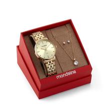 Kit Relógio Feminino Modaine Dourado Com Semijoias 32598LPMKDE1K1
